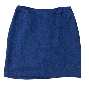 TALBOTS Flat Waist Royal Blue Wool Blend A-Line Pencil Skirt Women's Size 14W